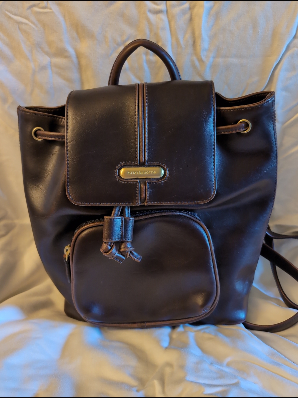 Liz Claiborne Women's Dark Brown Leather Backpack